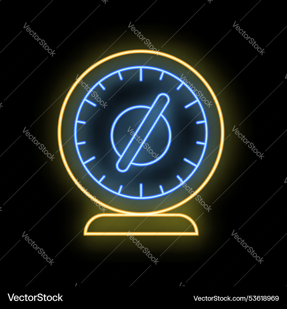 Glowing neon line kitchen timer icon isolated Glowing neon line kitchen timer icon isolated vector image