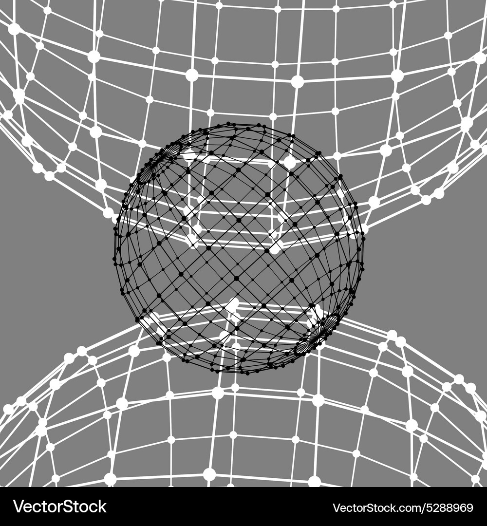 Mesh polygonal background scope of lines and dots Vector Image
