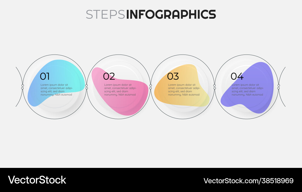 Neomorphic Step Infographics Vector Image