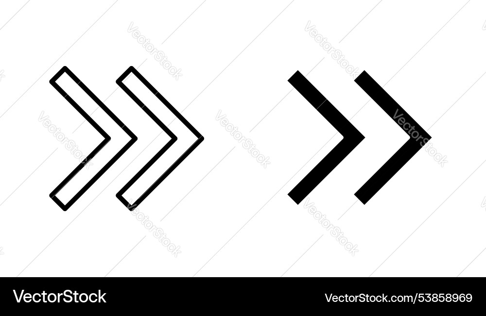 Next arrow icon set Next arrow icon set vector image