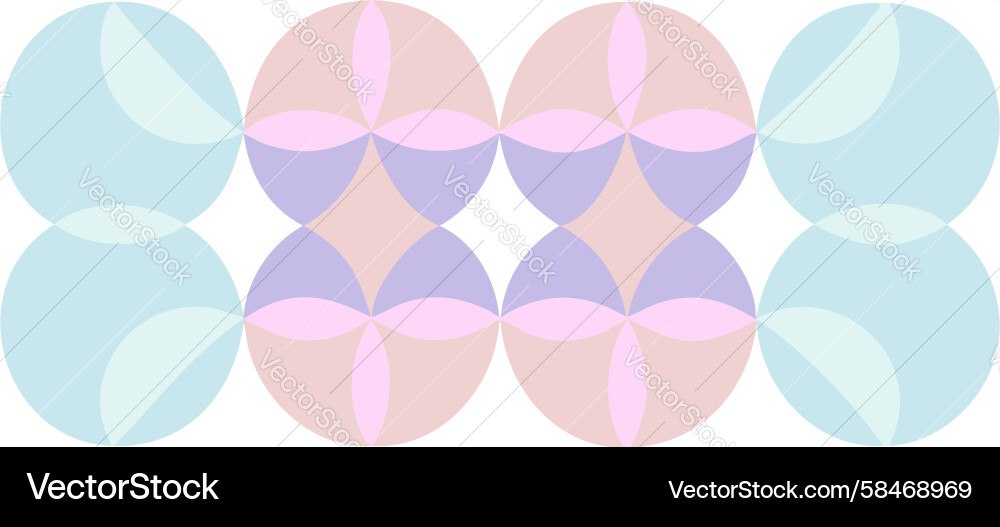 Overlapping Geometric Circle Pattern Vector Image