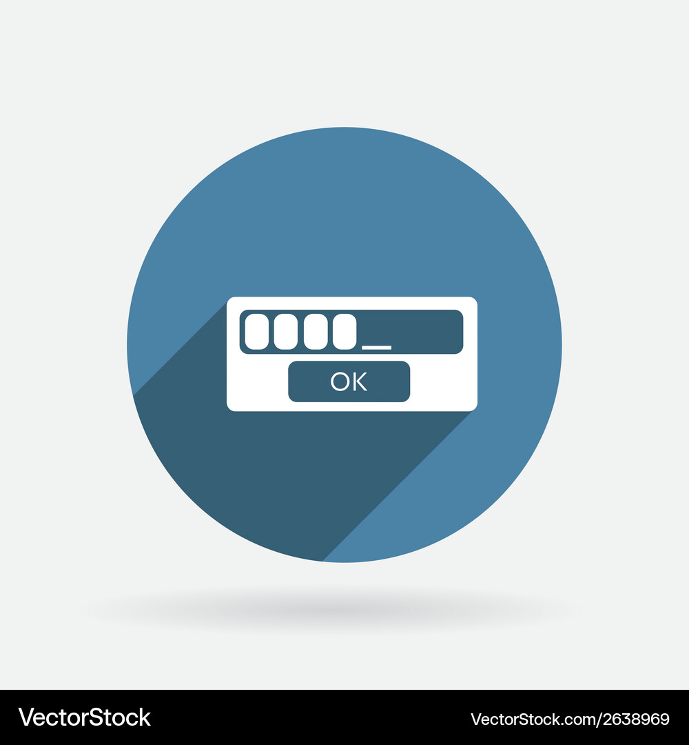 Web-interface circle blue icon with shadow Vector Image