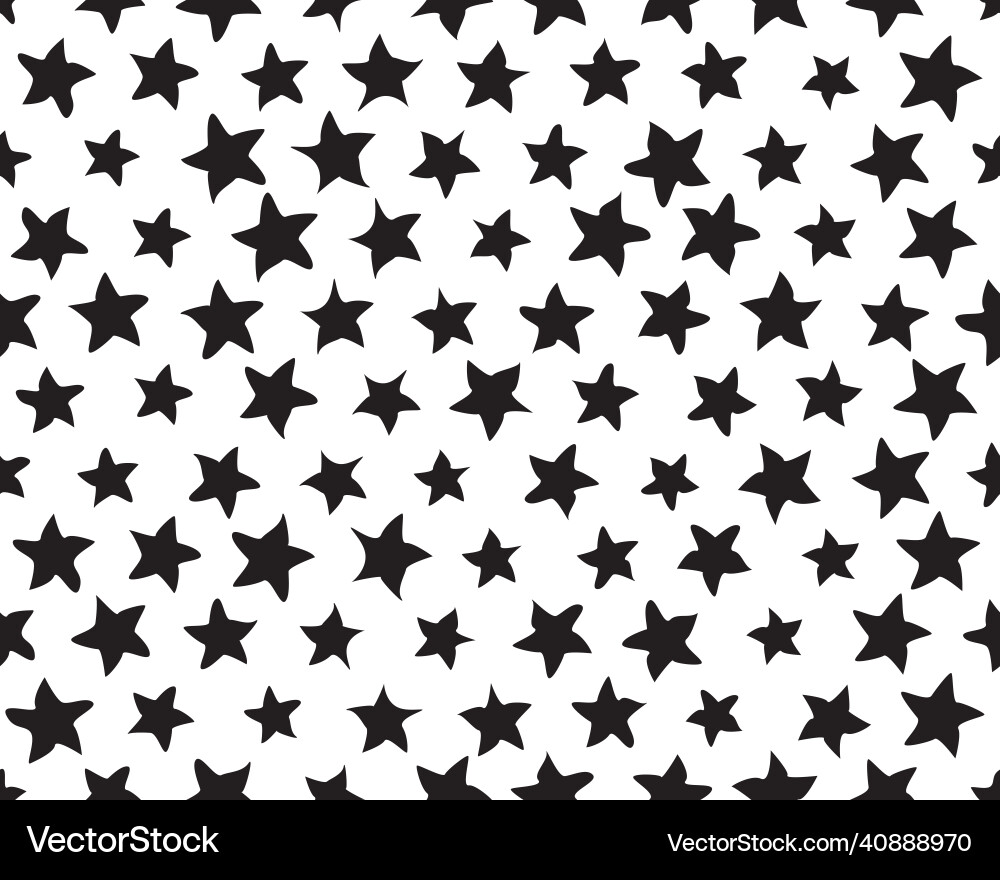 Black stars seamless pattern vector image