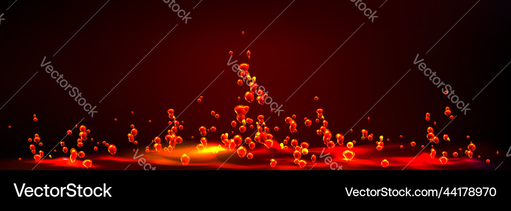 Boiling water abstract background with red bubbles Vector Image