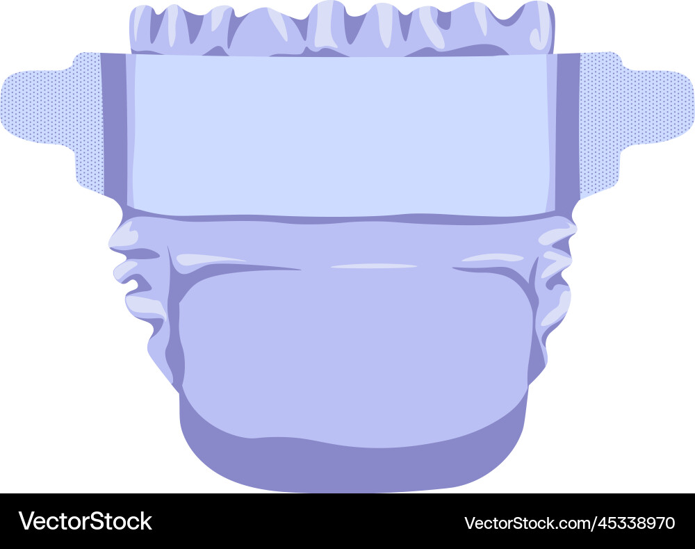 Diaper for baby view from back cloth underwear vector image