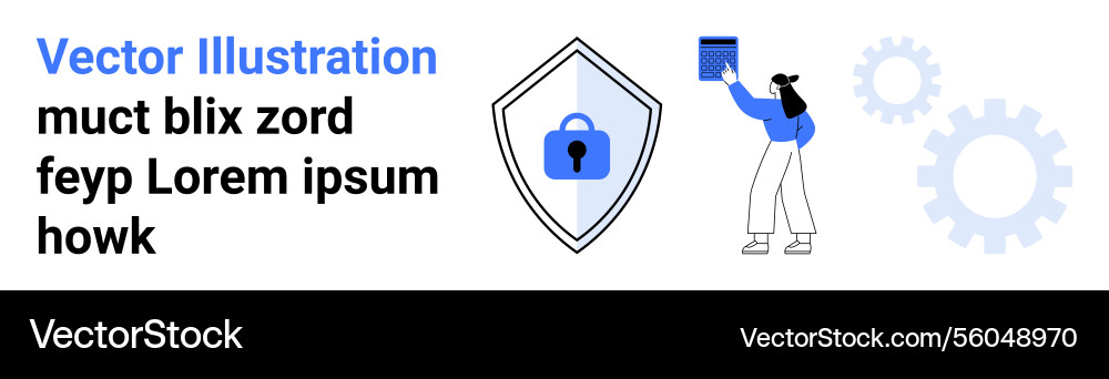 Digital data security with shield icon and person vector image