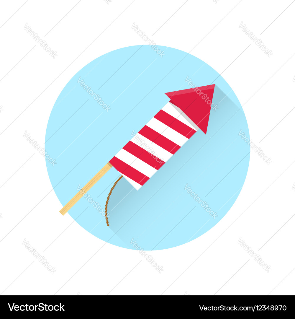 Firework red rocket icon Vector Image