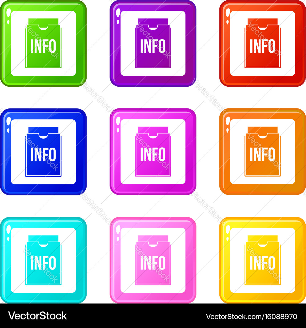 Info folder set 9 Vector Image