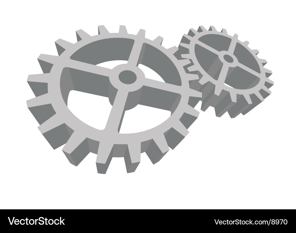 Interconnected Gears Vector Image