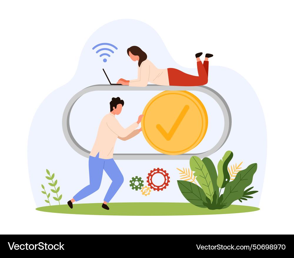 On off toggle switch interface button of mobile On off toggle switch interface button of mobile vector image