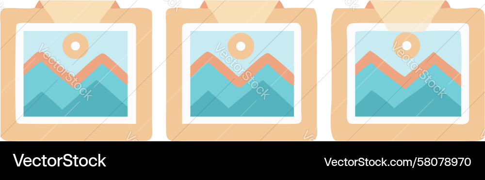 Overlapping Frames with X Mark Vector Image