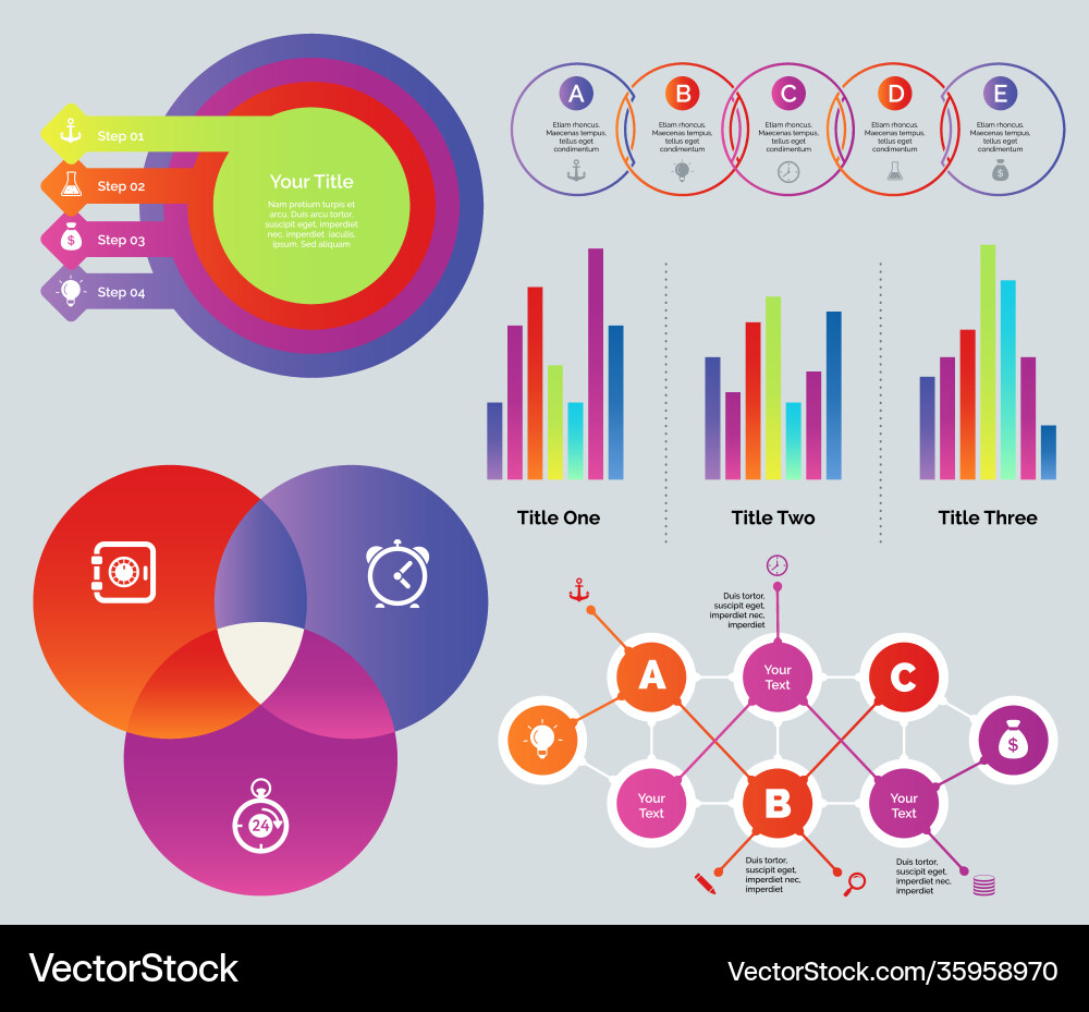 Presentation design set vector image