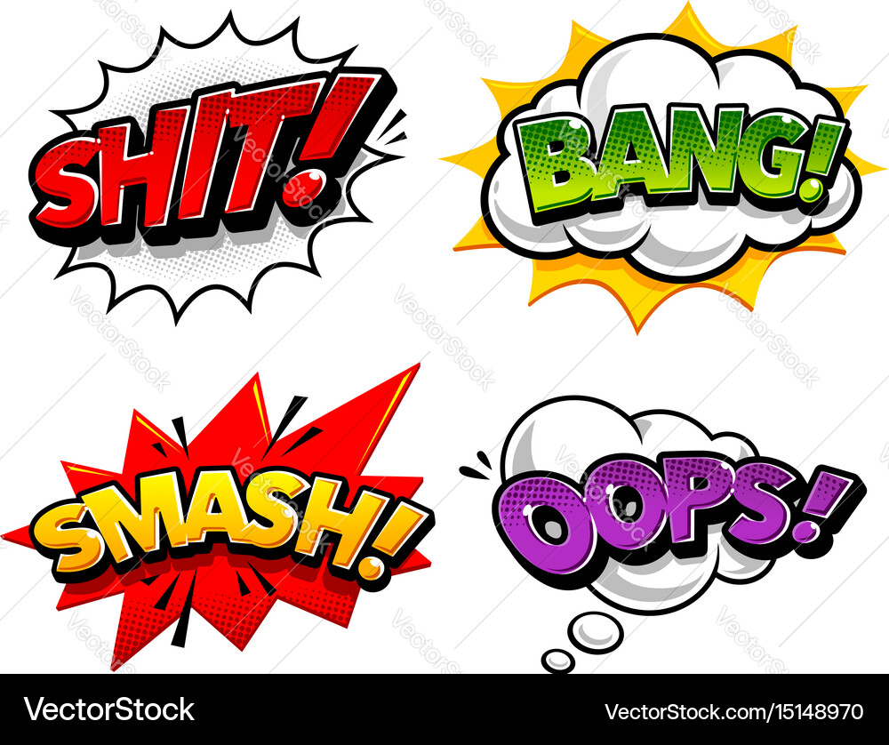 Retro Comic Speech Bubbles Royalty Free Vector Image