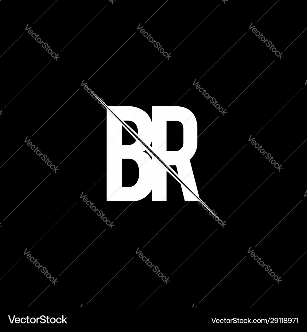 Br logo monogram with slash style design template Br logo monogram with slash style design template vector image