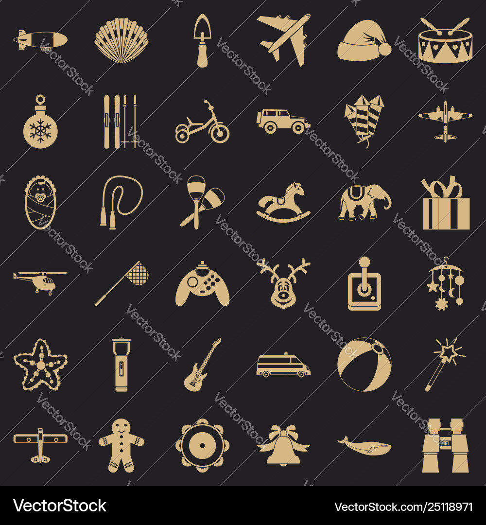 Child icons set simple style Child icons set simple style Vector Image