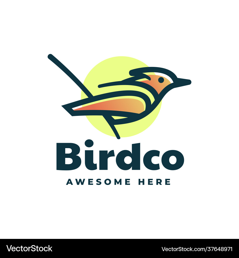 Gradient Bird Logo - Line Art Vektorbild