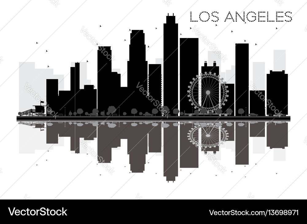 Los Angeles City Skyline Silhouette vector image