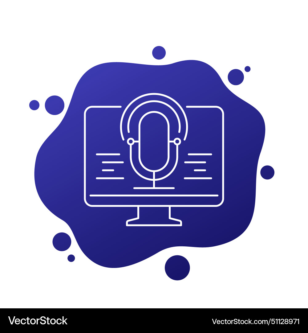 Speech recognition icon in line design vector image