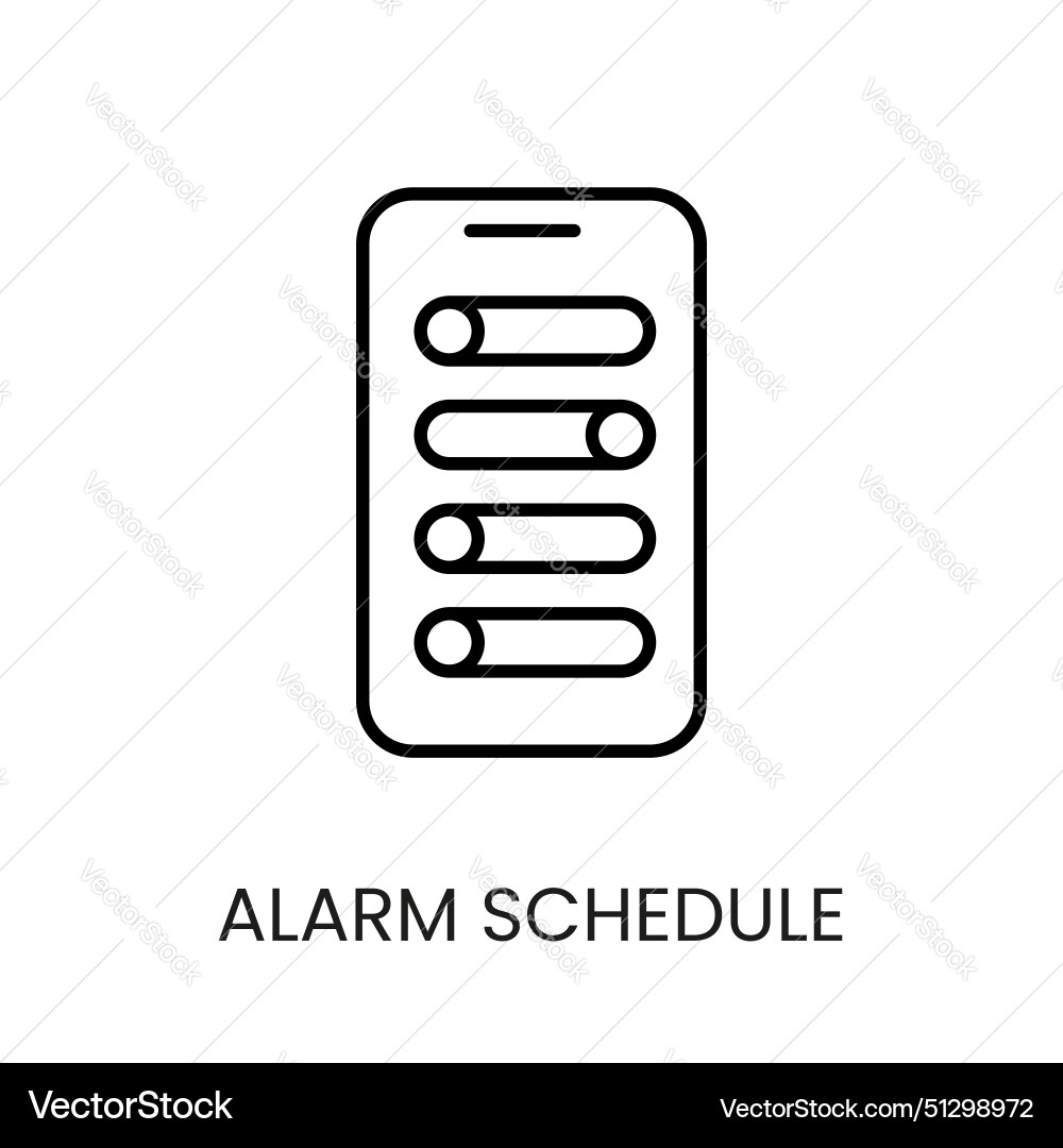 Alarm schedule line icon with editable vector image