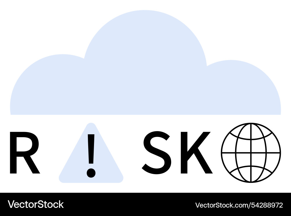 Cloud with text risk using exclamation mark Cloud with text risk using exclamation mark vector image