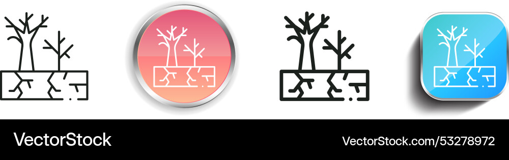 Desertification icon thin linear regular Desertification icon thin linear regular Vector Image