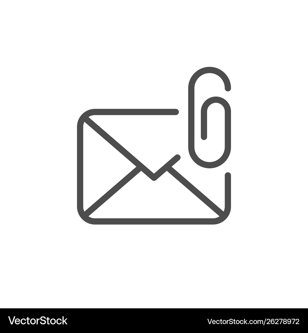 E-Mail-Anhang Linie Umriss Symbol Lizenzfreies Vektorbild