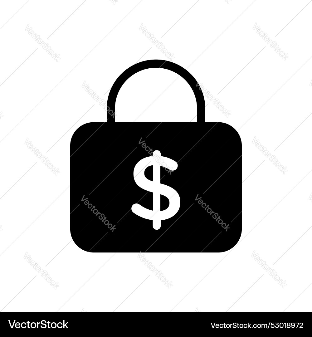 Fixed price icon set lock symbol vector image
