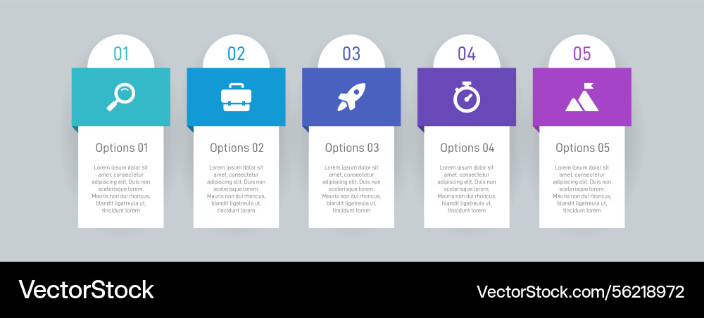 Horizontal progress bar featuring 5 arrow-shaped Horizontal progress bar featuring 5 arrow-shaped vector image
