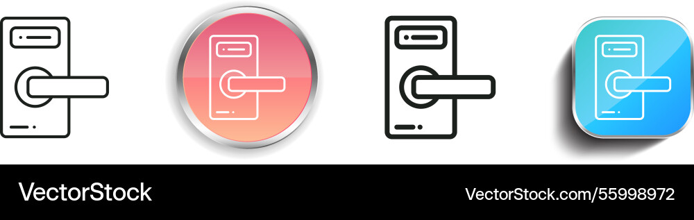 Knob icon thin linear regular and button style vector image