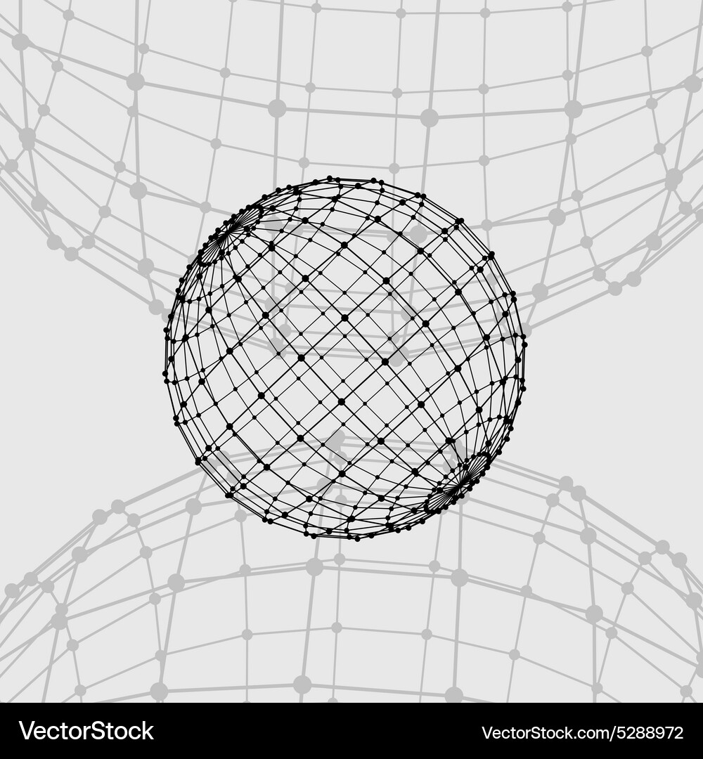 Mesh polygonal background scope of lines and dots Vector Image