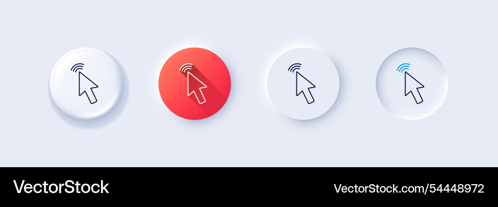 Mouse cursor line icon click action sign vector image