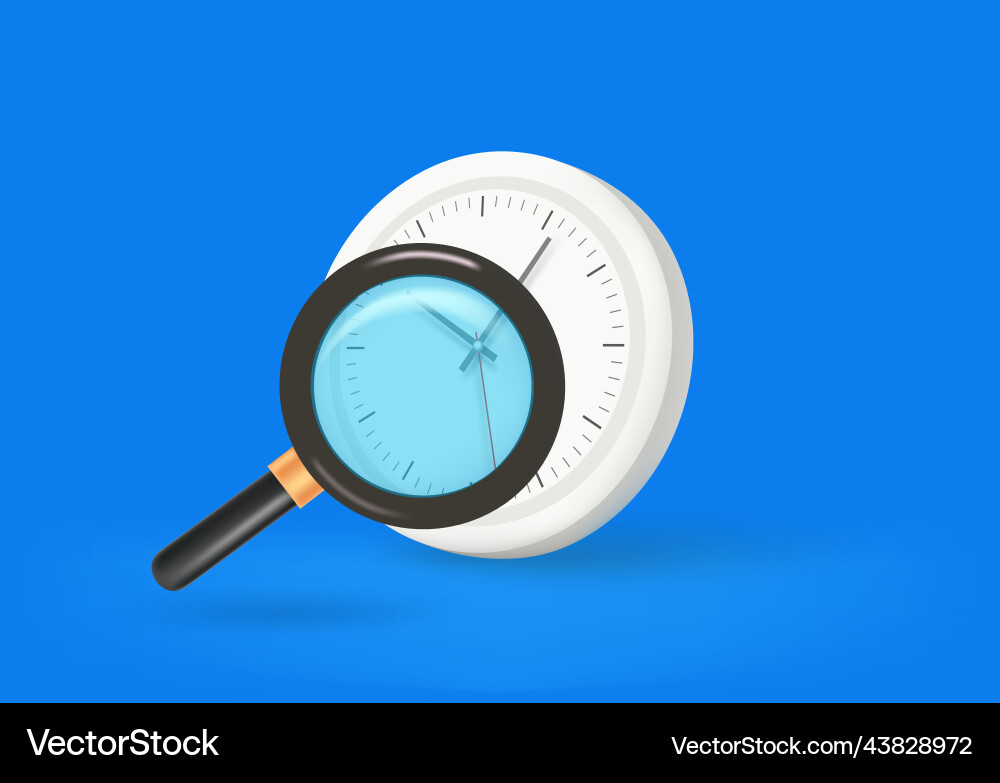 Searching for time concept with clock Vector Image