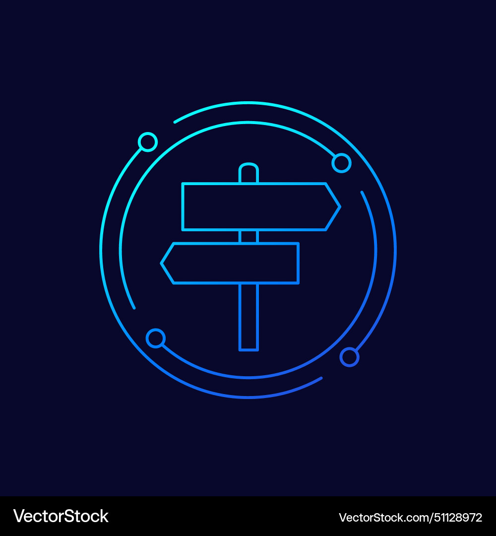 Signpost icon linear design vector image