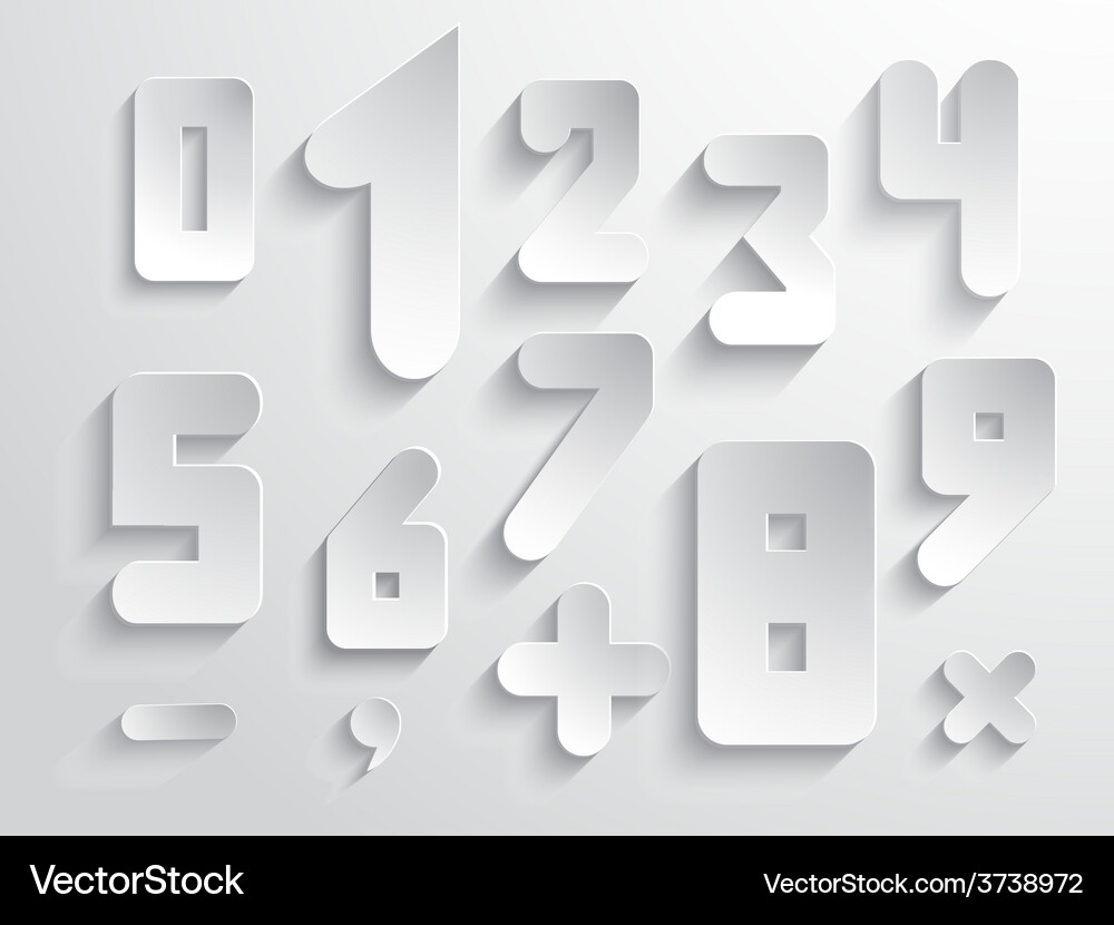 Simple form number and sign set background Vector Image
