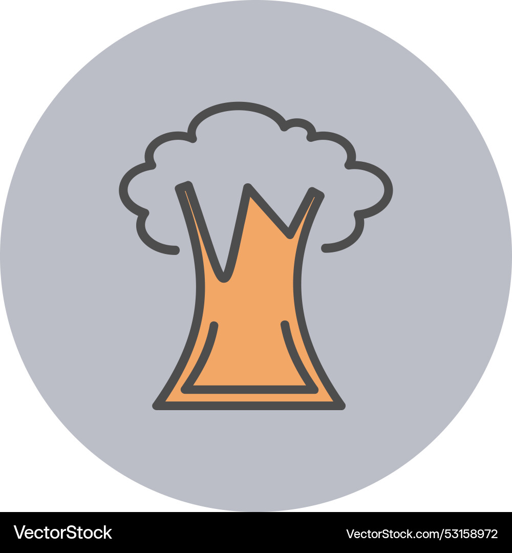 Tree line filled circle icon Vector Image