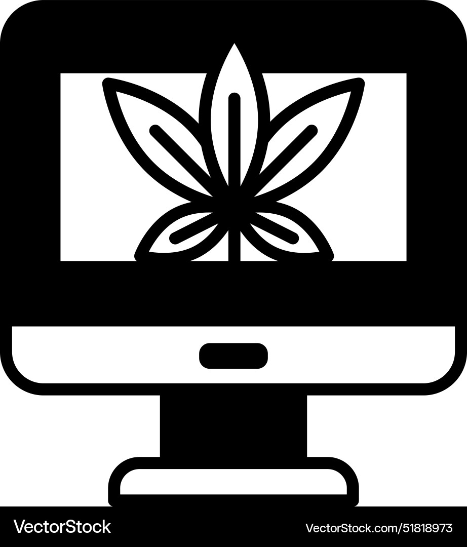 A computer monitor with leaf A computer monitor with leaf vector image