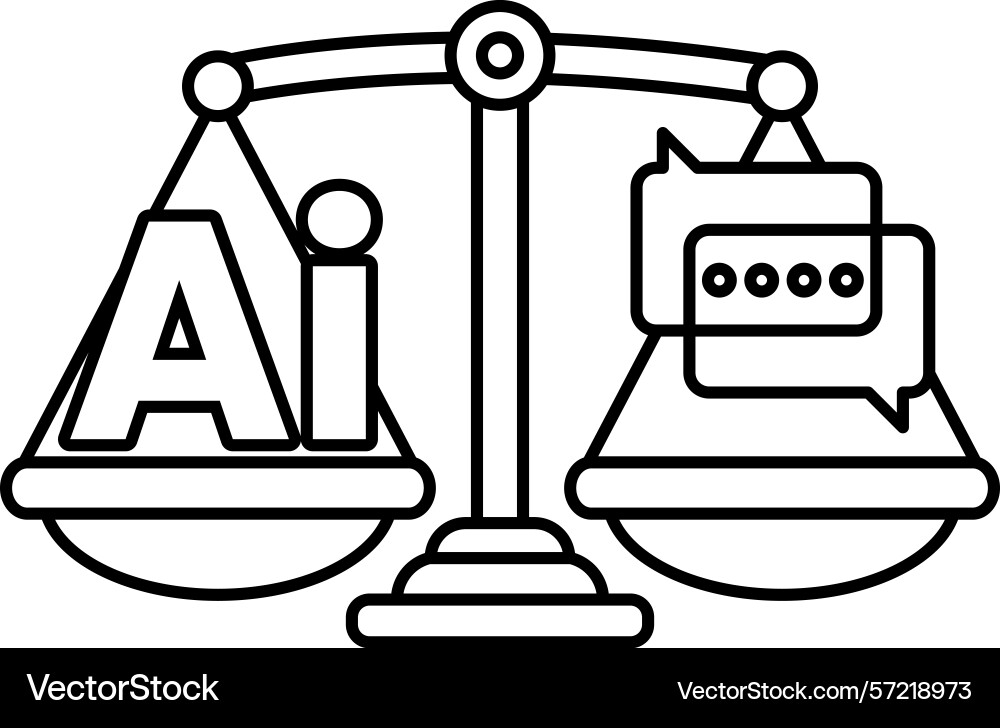 A scale with the letters ai Vector Image