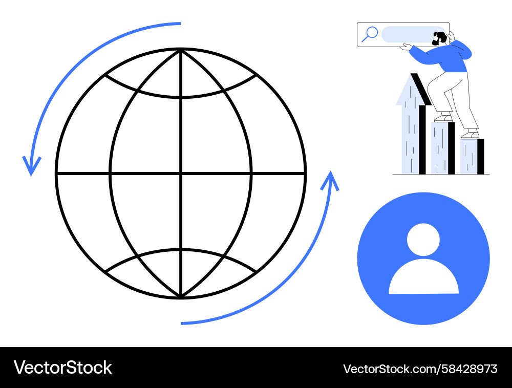 Global Data Network & User Connection Vector Image