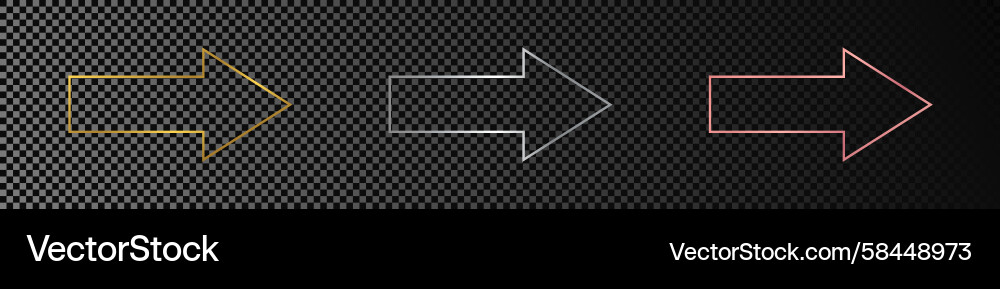 Glowing Arrow Frames Set Vector Image