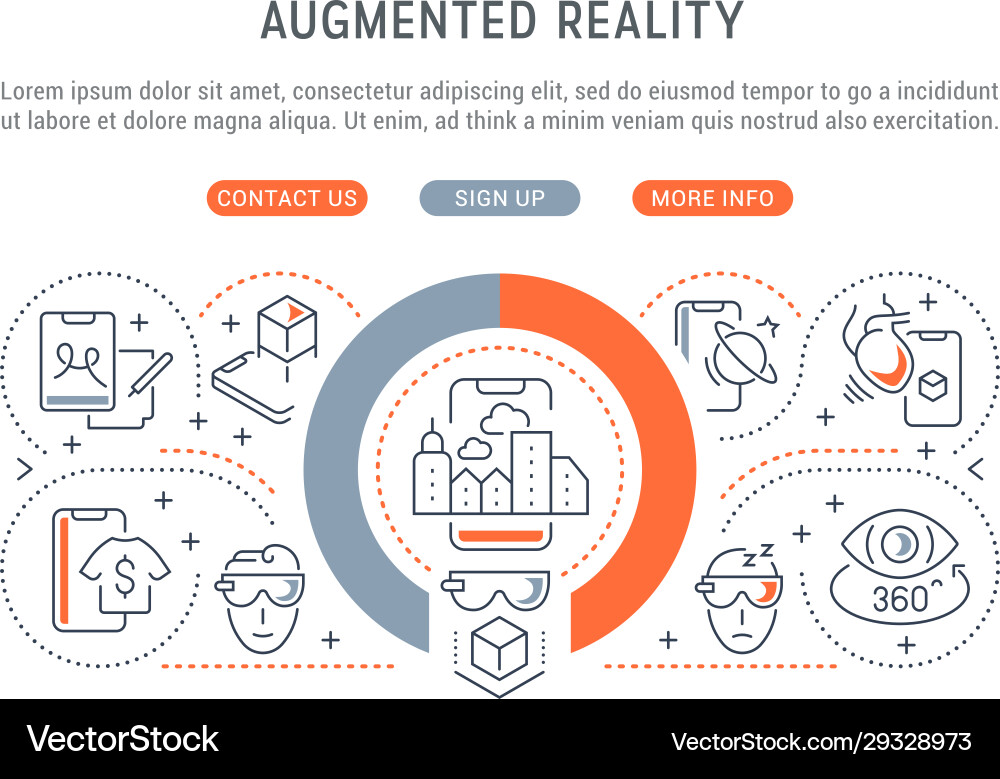 Linear banner augmented reality Royalty Free Vector Image