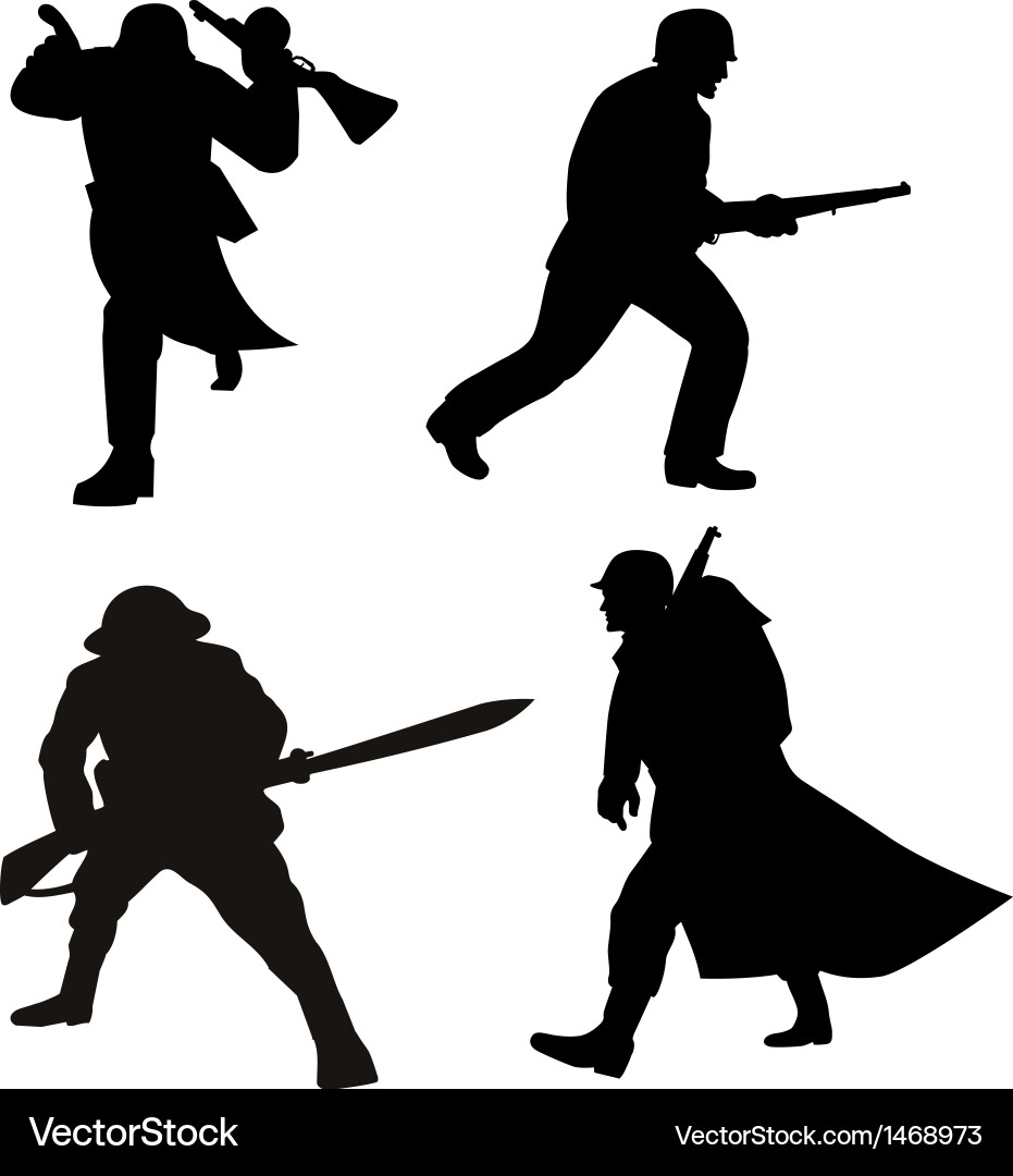 Soldier Assault Silhouette Vector Image