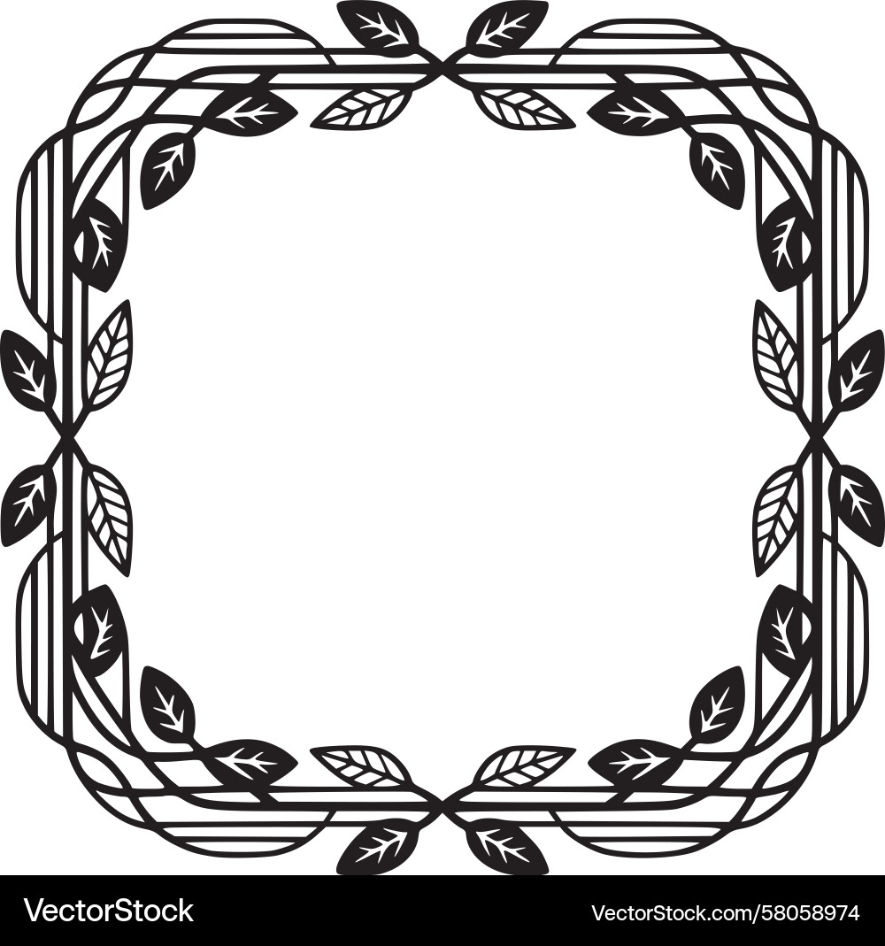 Botanical Frame with Leaf Pattern Vector Image