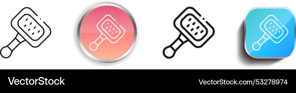 Deshedding icon thin linear regular and button vector image