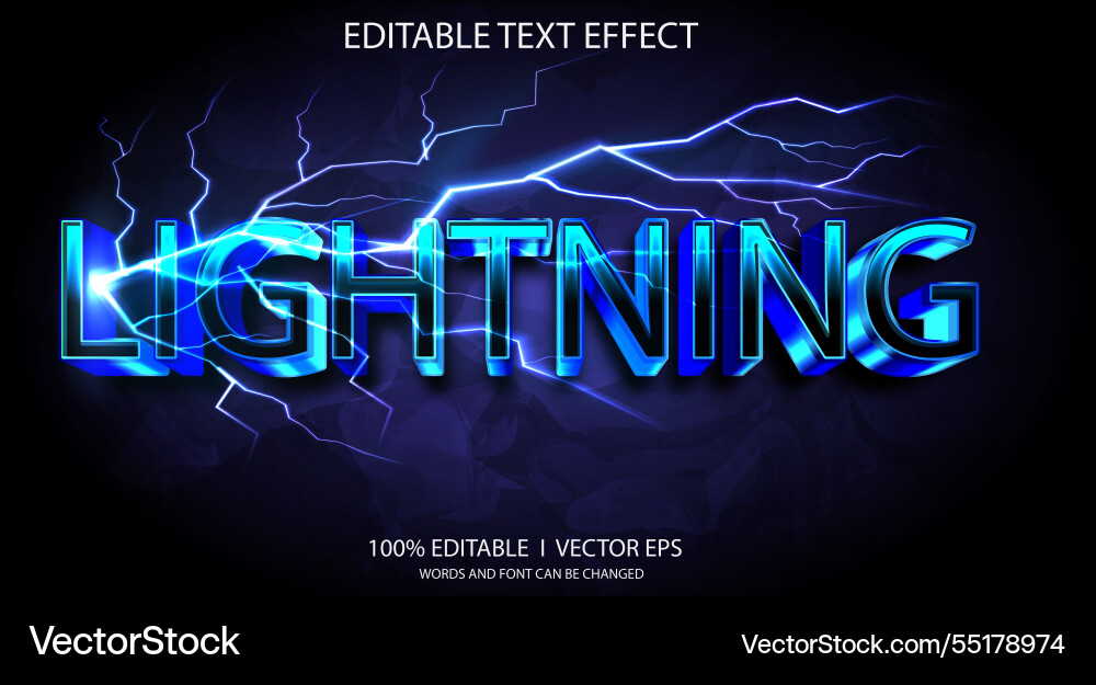Dynamic Lightning Text Effect vector image