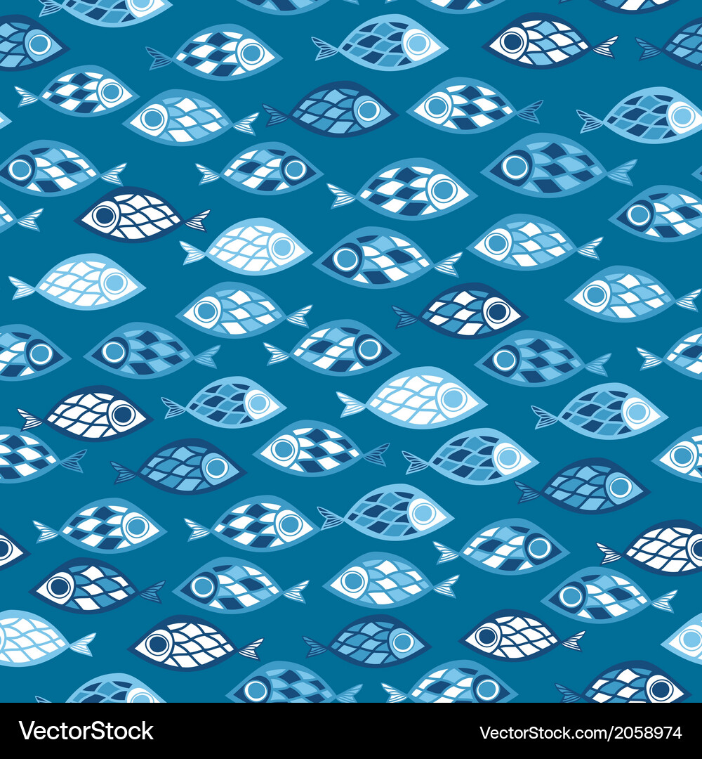 Fish pattern in abstract style Vector Image
