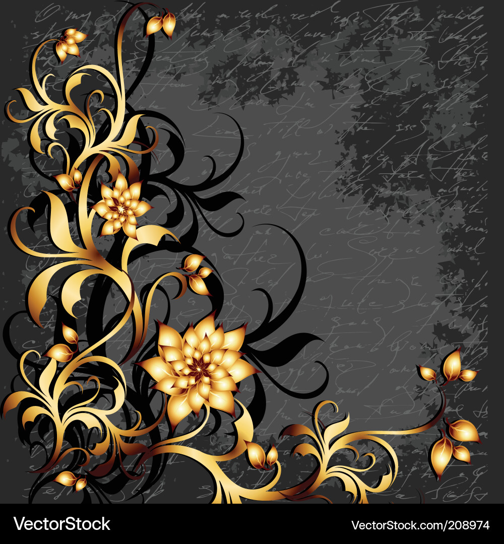Floral Grunge Frame Vector Image