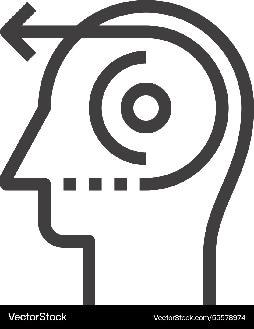 Forward thinking flat line web icon concept Forward thinking flat line web icon concept vector image