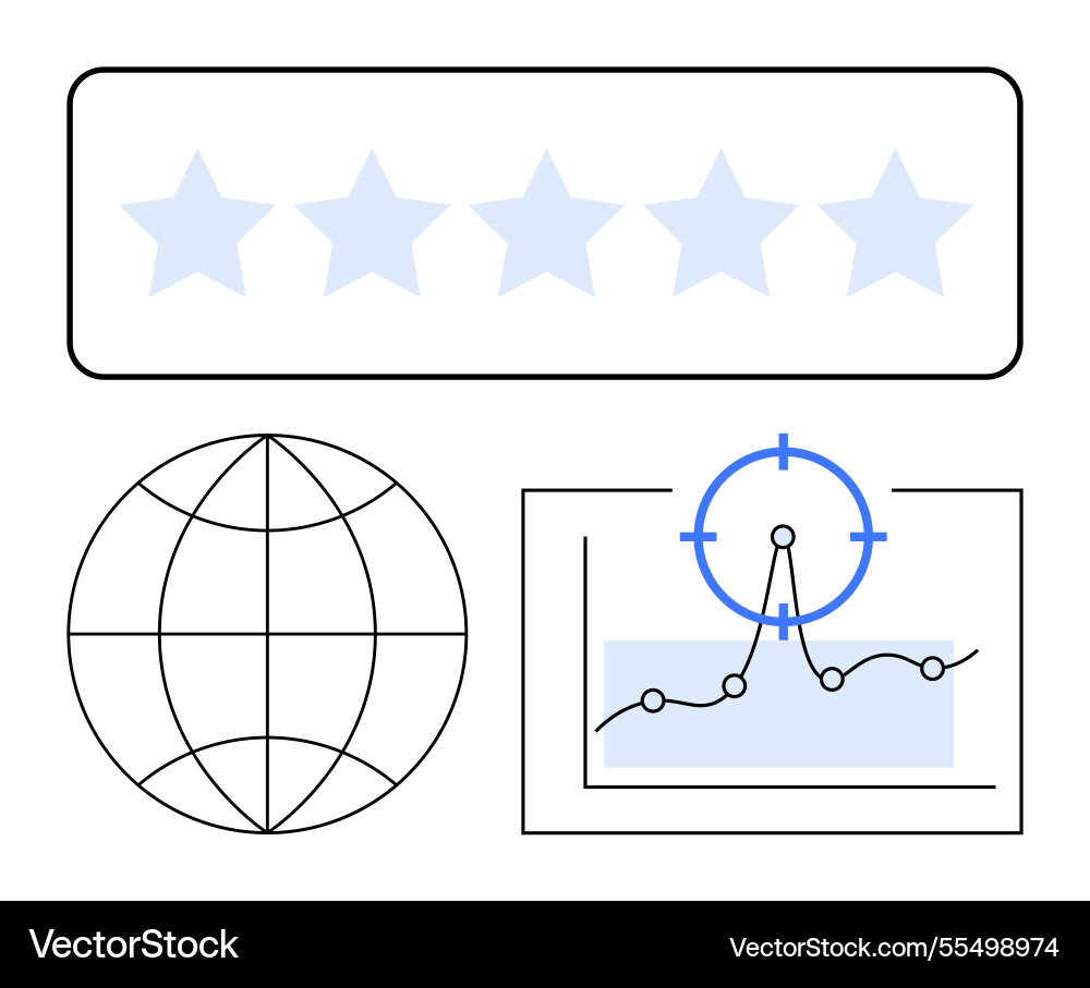 Global rating system with focus on analytics Global rating system with focus on analytics vector image