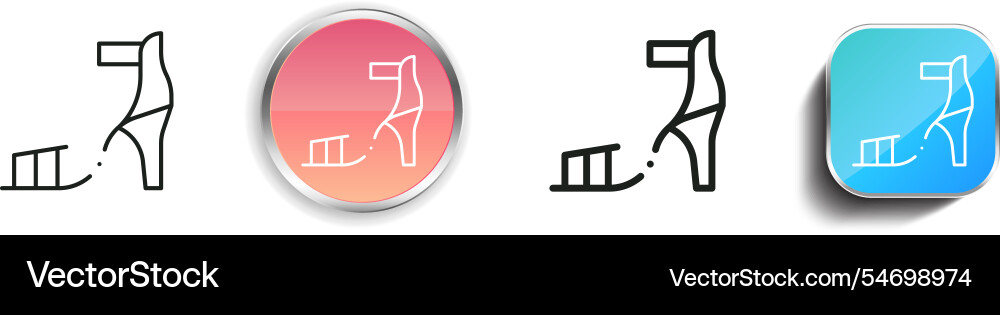High heel icon thin linear regular and button Vector Image