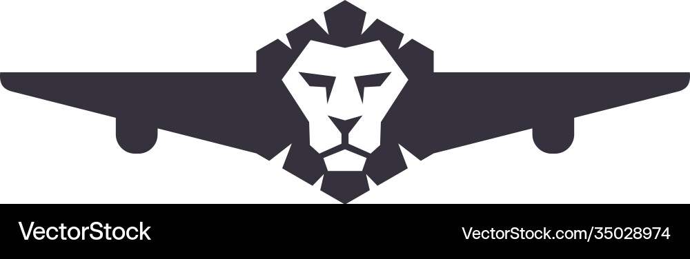 Lion plan silhouette logo design Lion plan silhouette logo design vektorbild